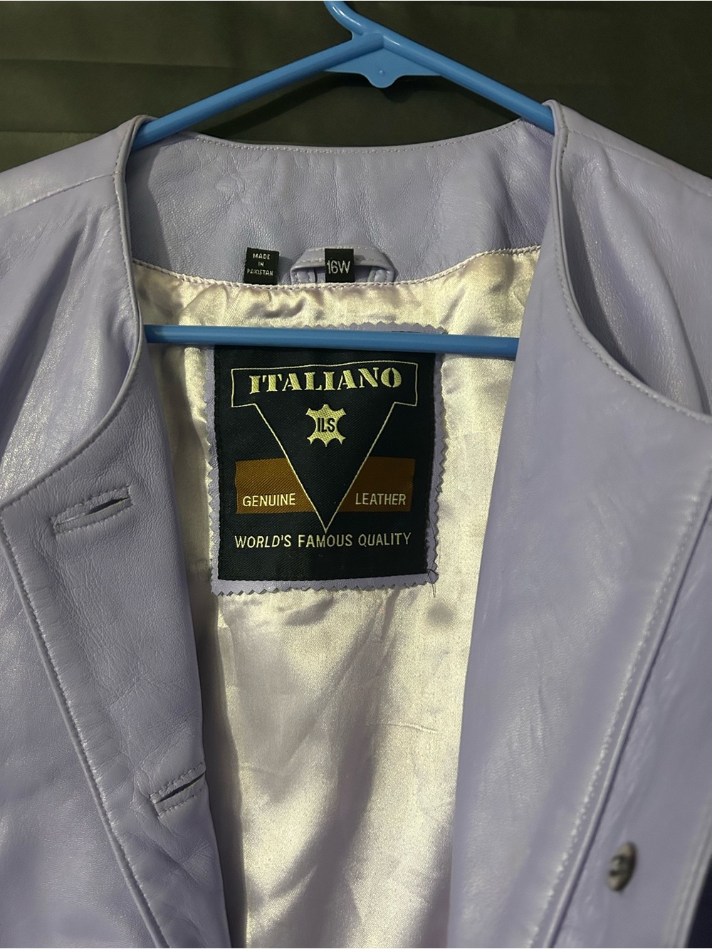 Italiano Women's Genuine Leather Lavender Jacket